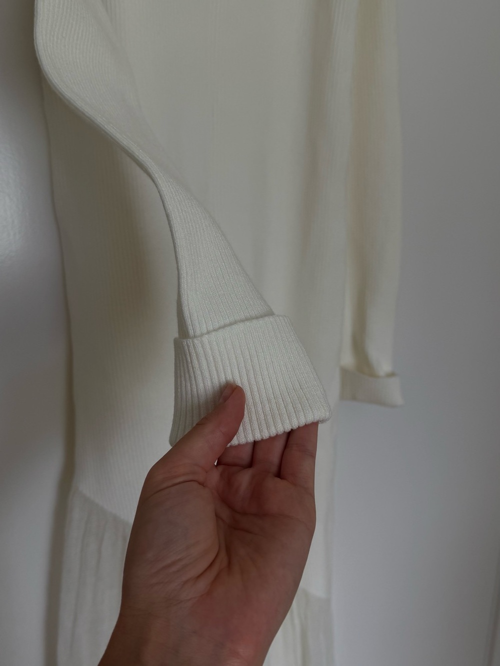 Commense Cream White Knit Maxi Dress | Size M - Picture 3 of 5